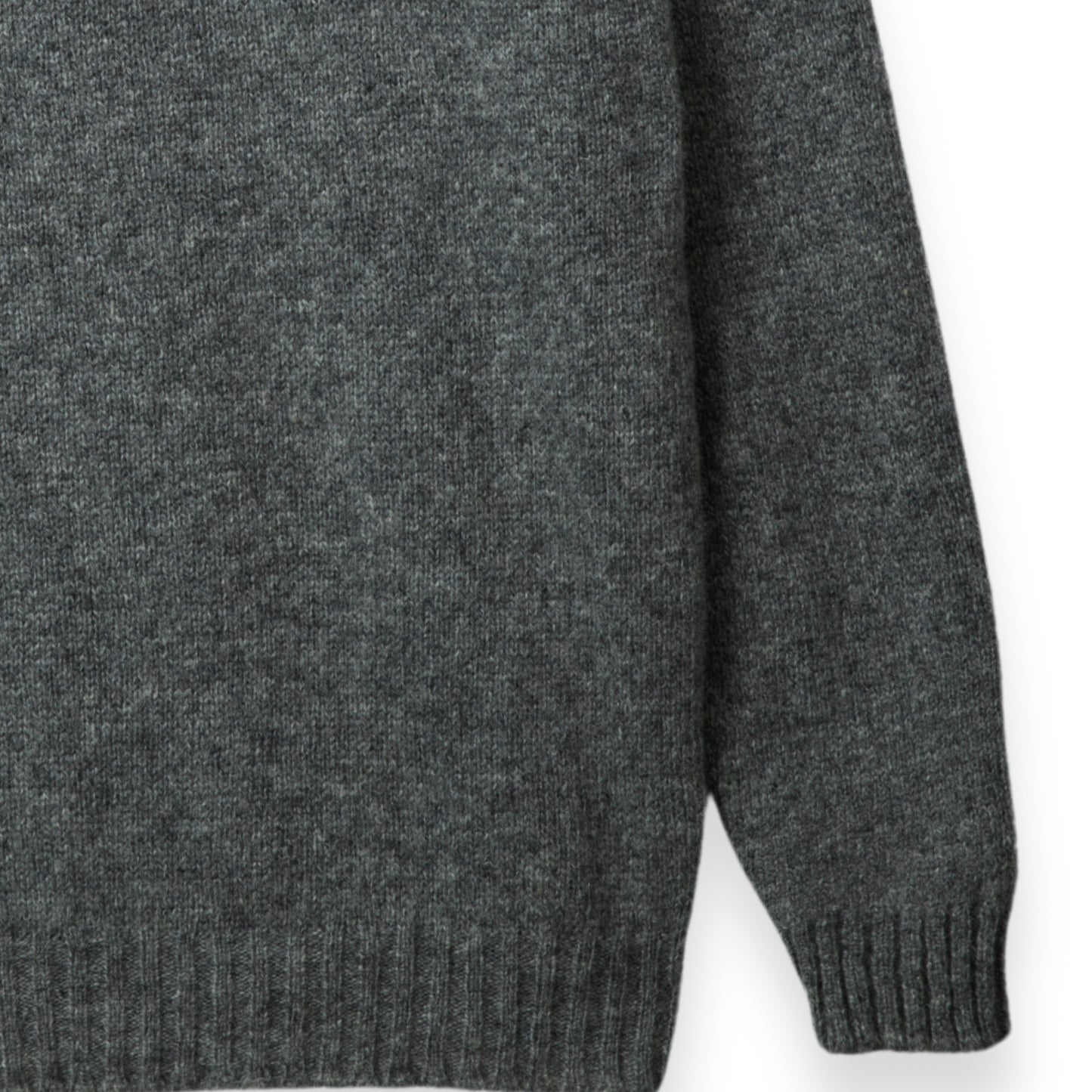 Men's Traditional Shetland Wool Crew Neck Sweater | Medium Grey