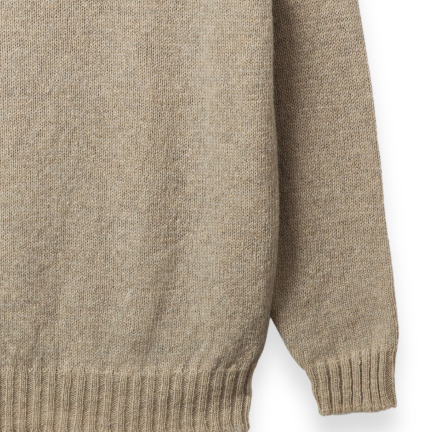 Men's Traditional Shetland Wool Crew Neck Sweater | Natural