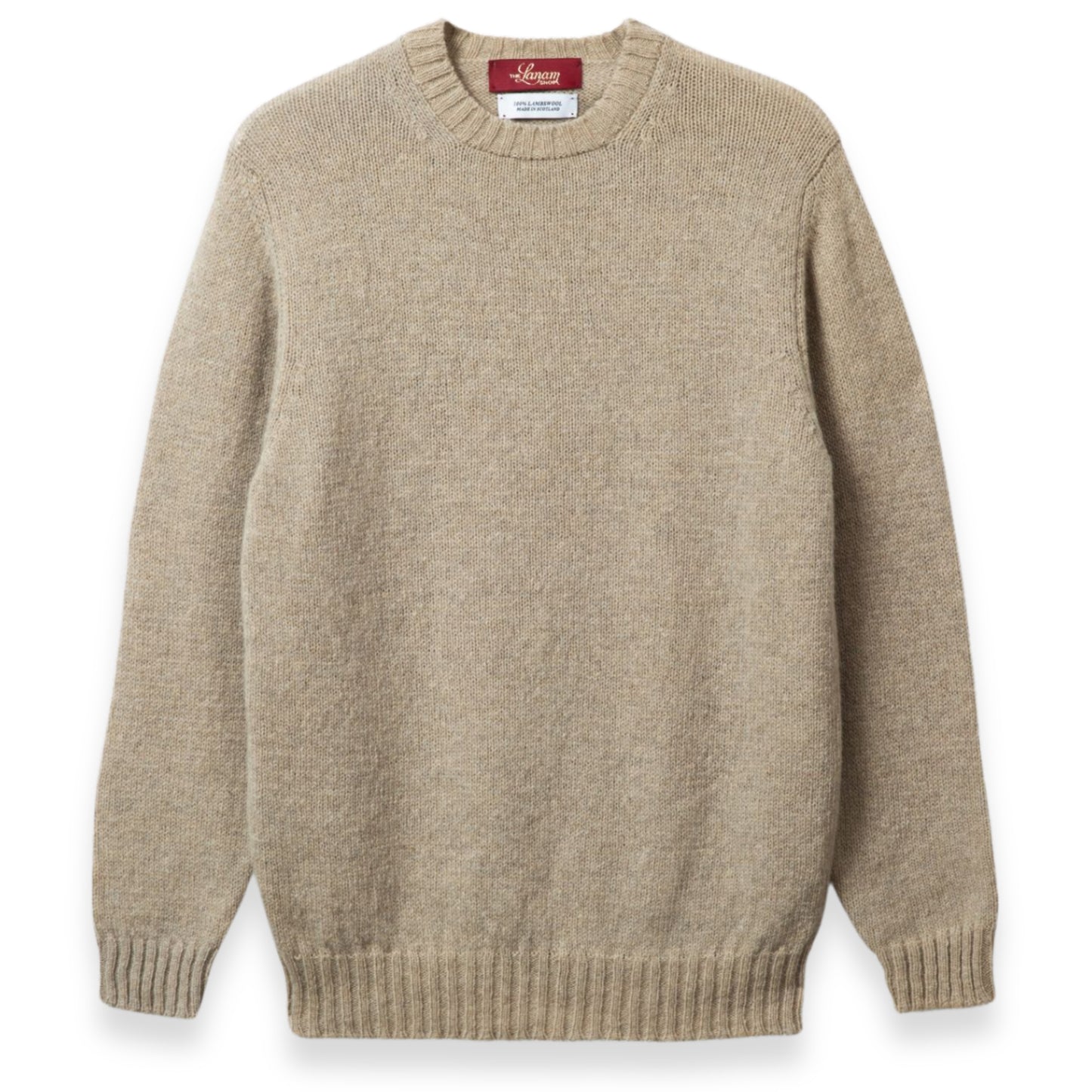 Men's Traditional Shetland Wool Crew Neck Sweater | Natural