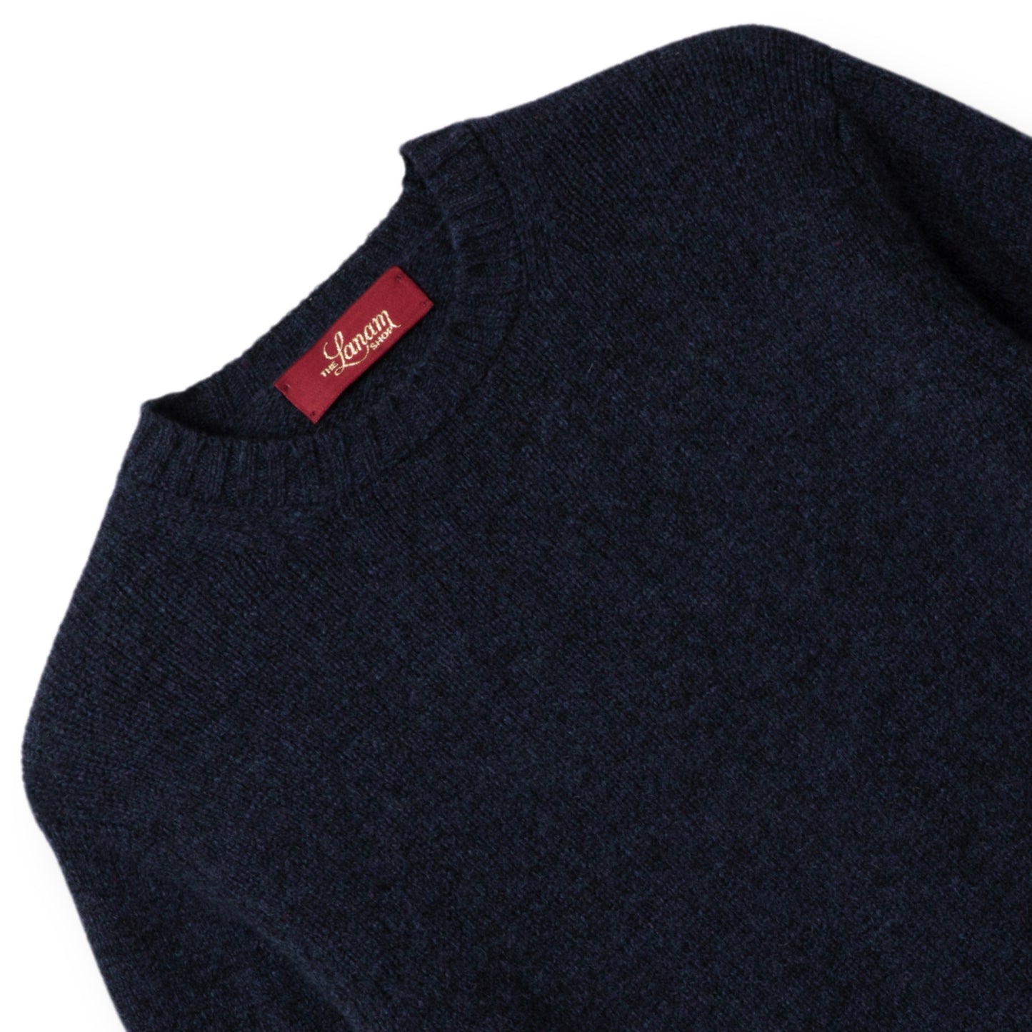 Men's Traditional Shetland Wool Crew Neck Sweater | Navy