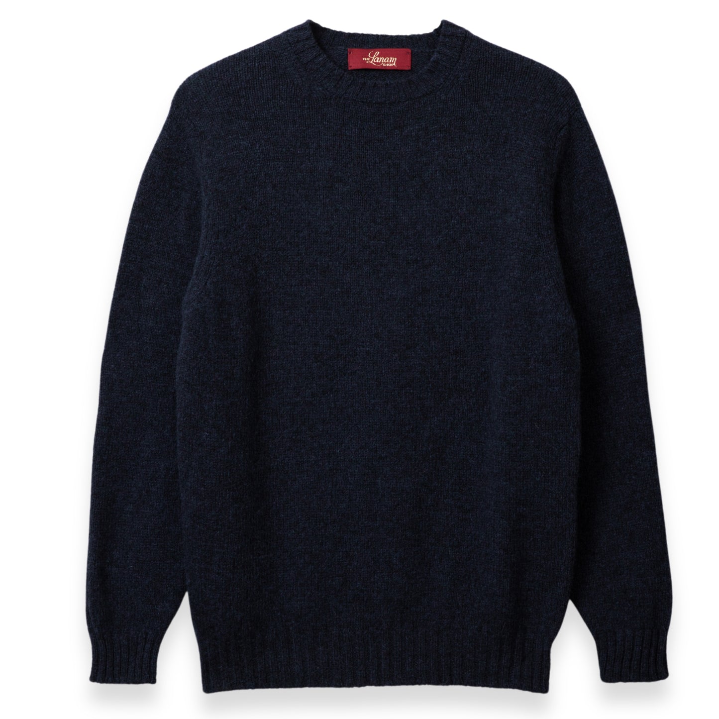 Men's Traditional Shetland Wool Crew Neck Sweater | Navy