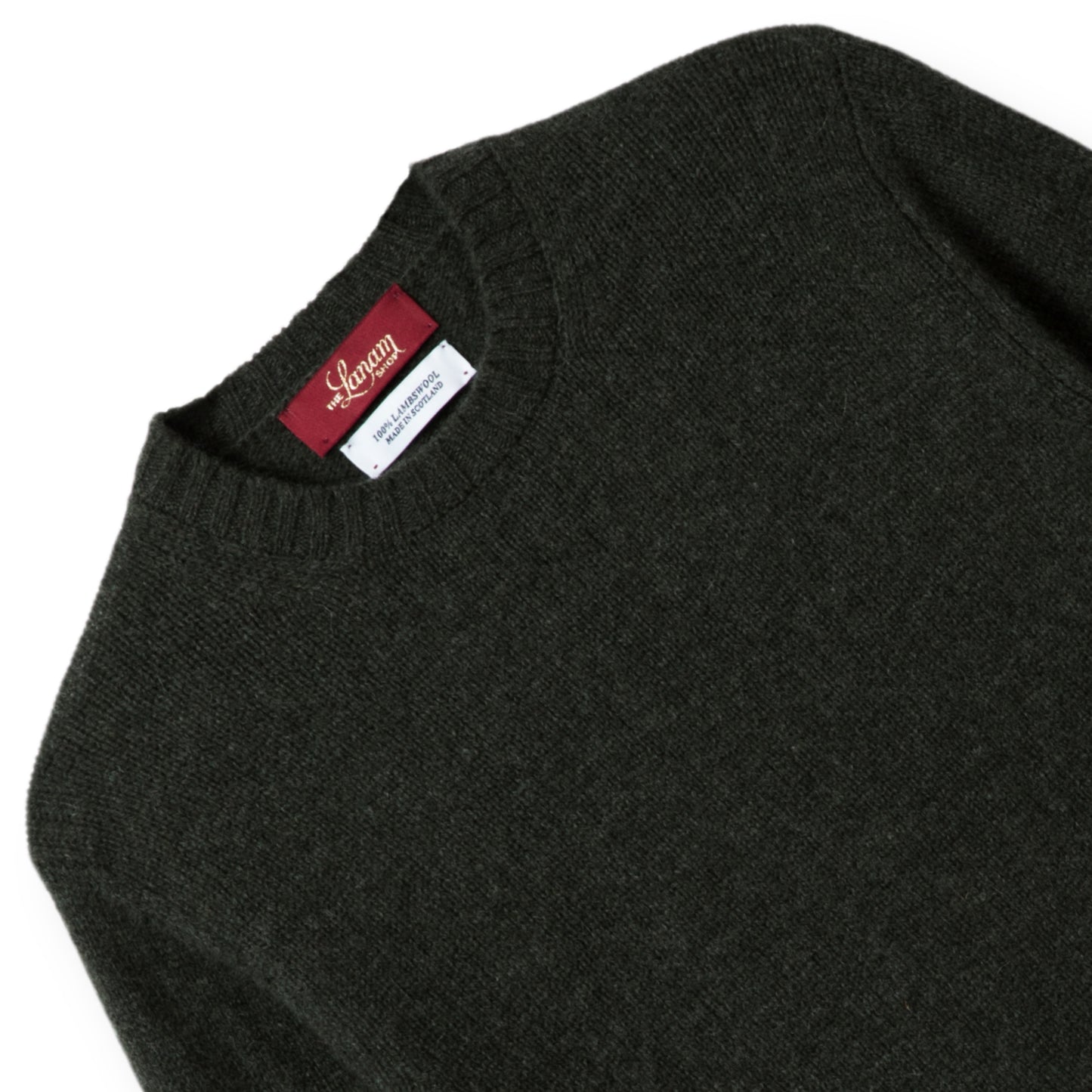 Men's Traditional Shetland Wool Crew Neck Sweater | Spruce