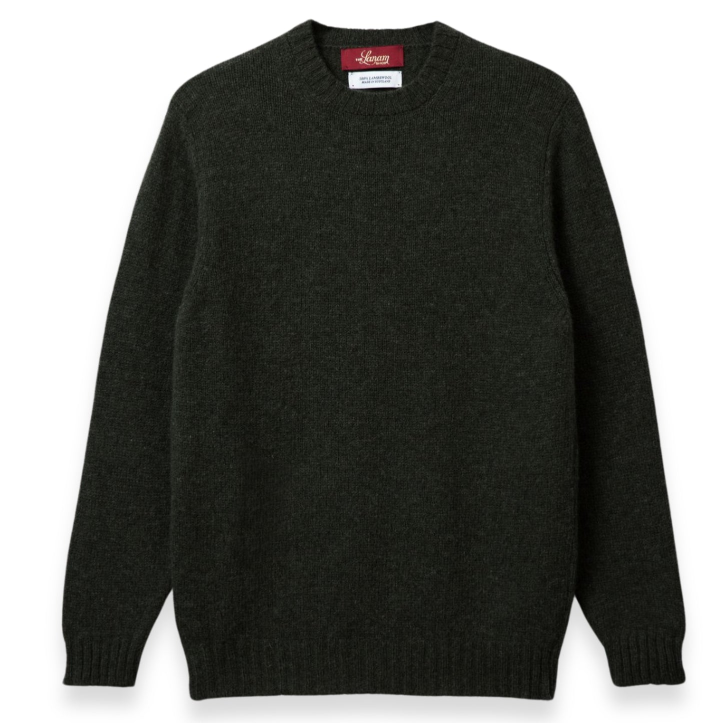 Men's Traditional Shetland Wool Crew Neck Sweater | Spruce