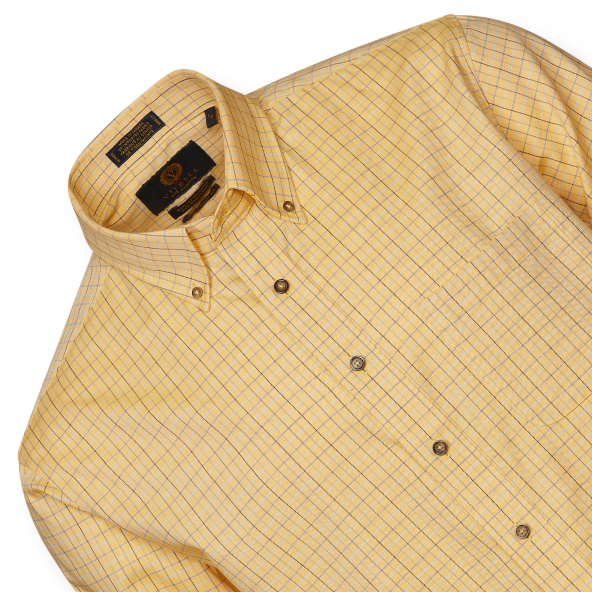 Men's Yellow and Blue Tattersall Viyella Shirt