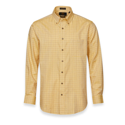 Men's Yellow and Blue Tattersall Viyella Shirt