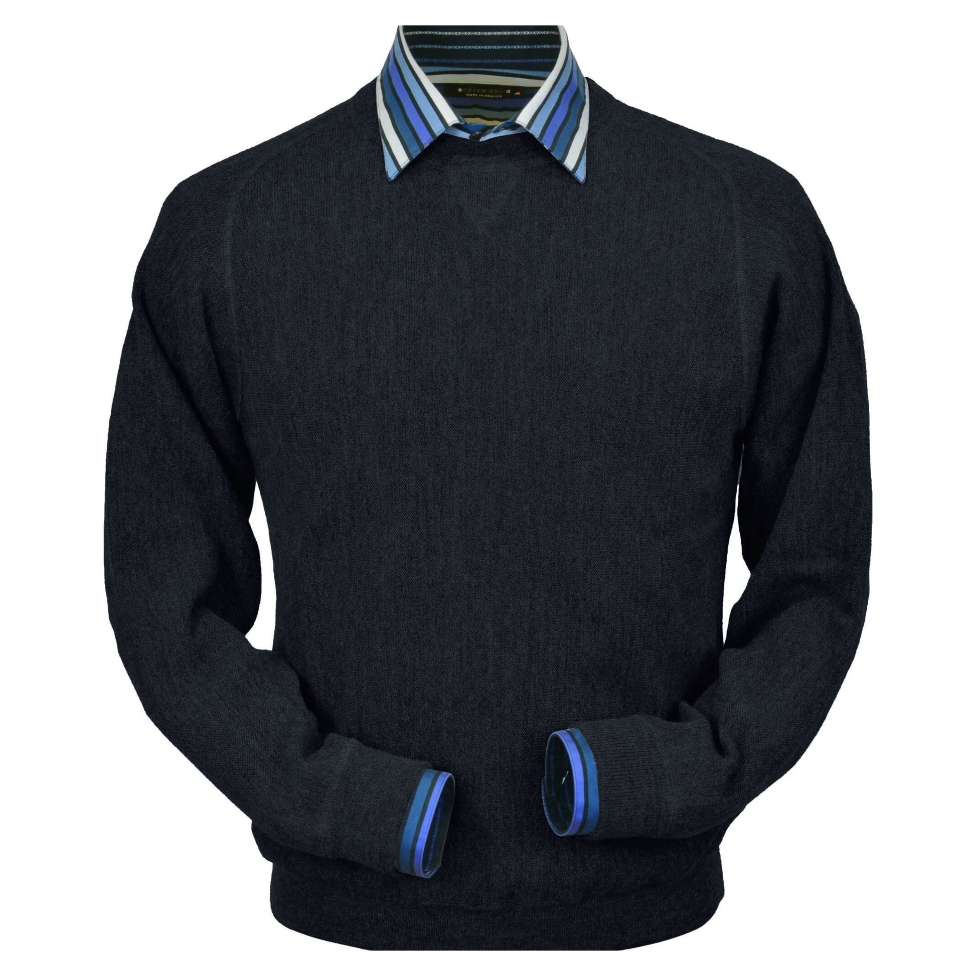 Men's Baby Alpaca & Merino Wool Sweatshirt in Aubergine Heather