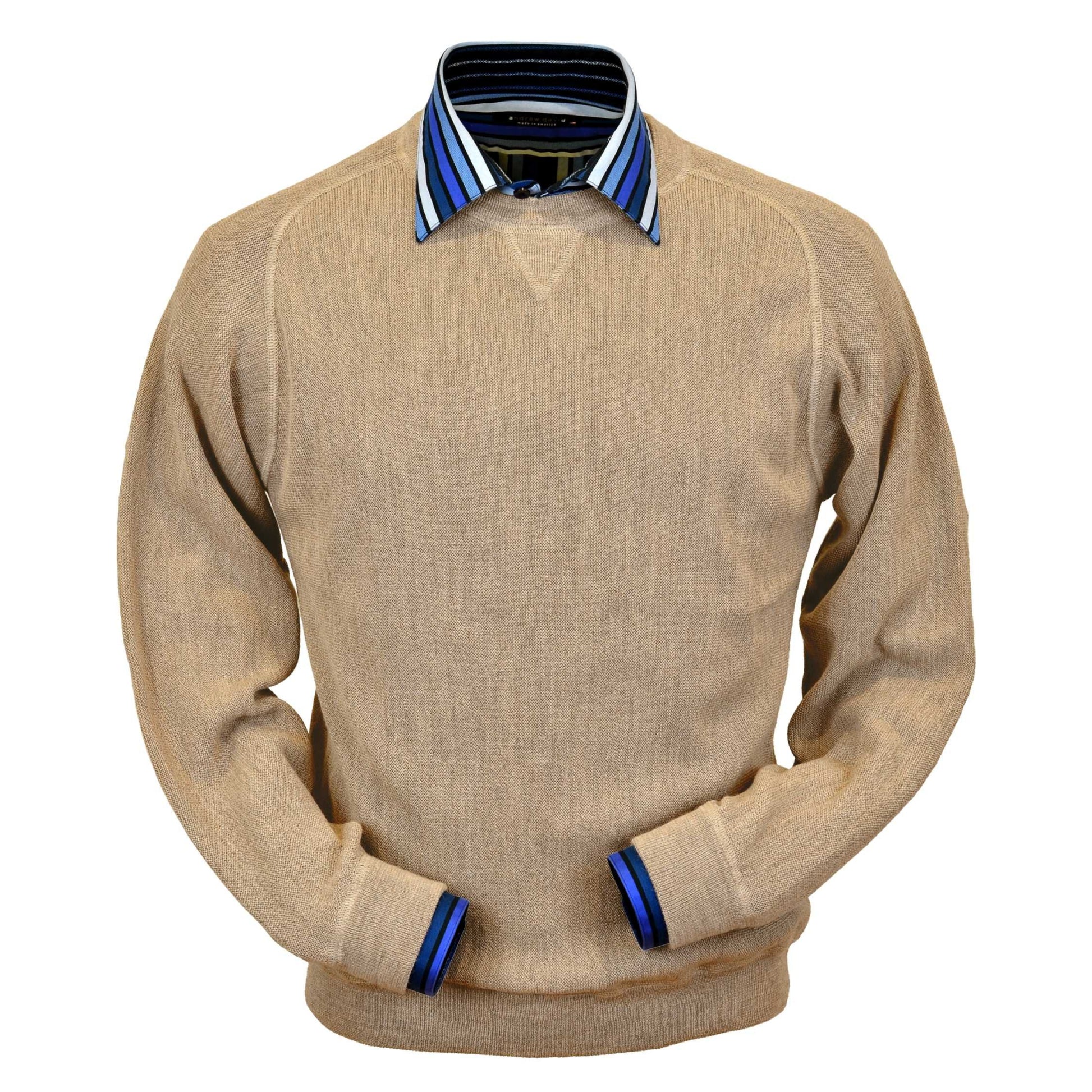 Men's Baby Alpaca & Merino Wool Sweatshirt in Beige Heather