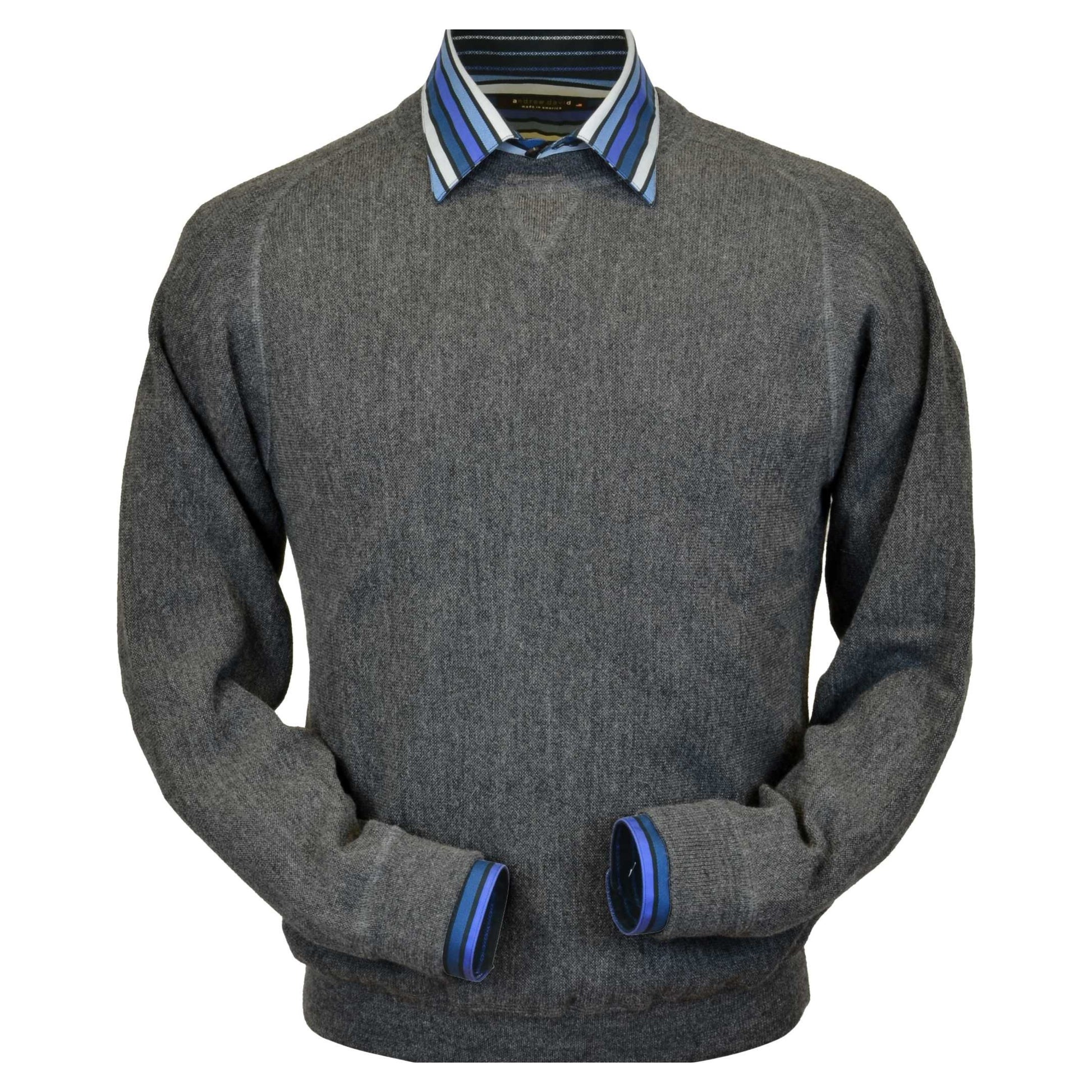 Men's Baby Alpaca & Merino Wool Sweatshirt in Medium Grey Heather