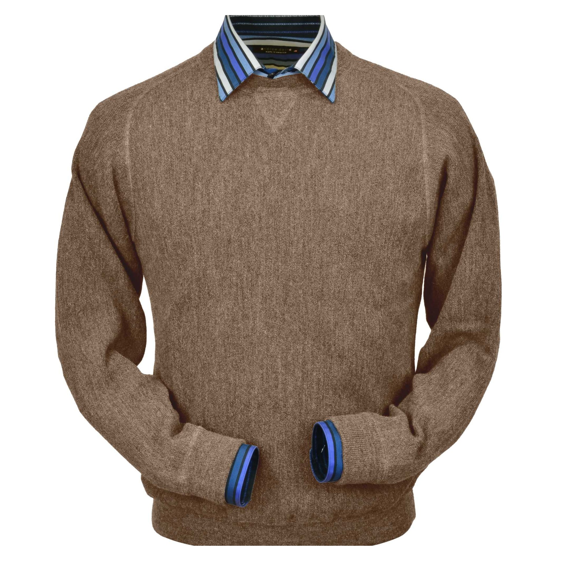 Men's Baby Alpaca & Merino Wool Sweatshirt in Taupe Heather