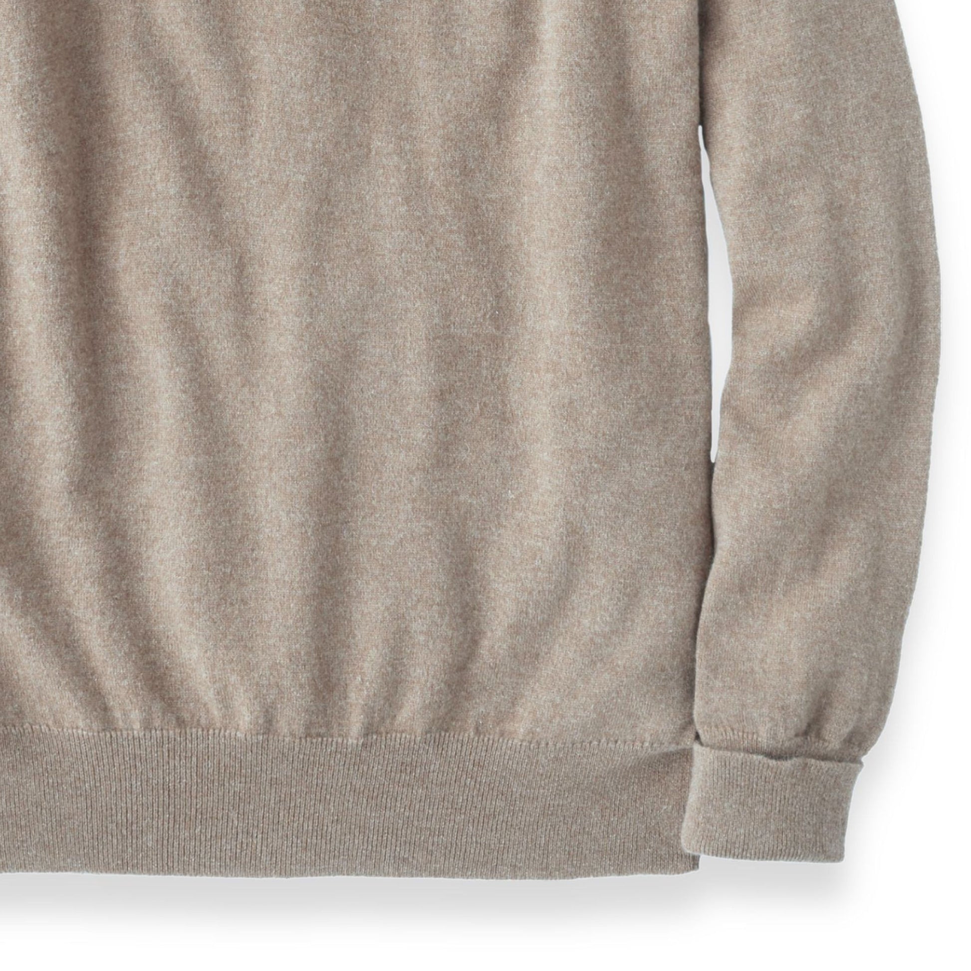 Men's Cashmere V-Neck Sweater With Set-In Sleeve in Dark Natural