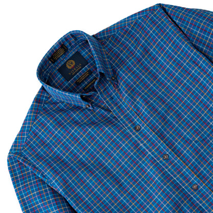 Men's Aqua Blue Tattersall Viyella Shirt