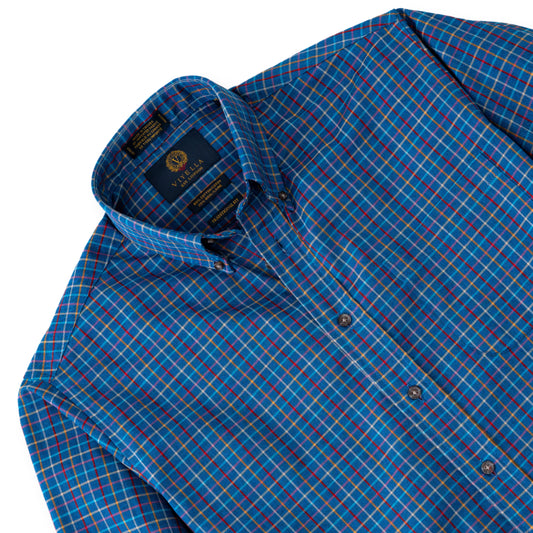 Men's Aqua Blue Tattersall Viyella Shirt