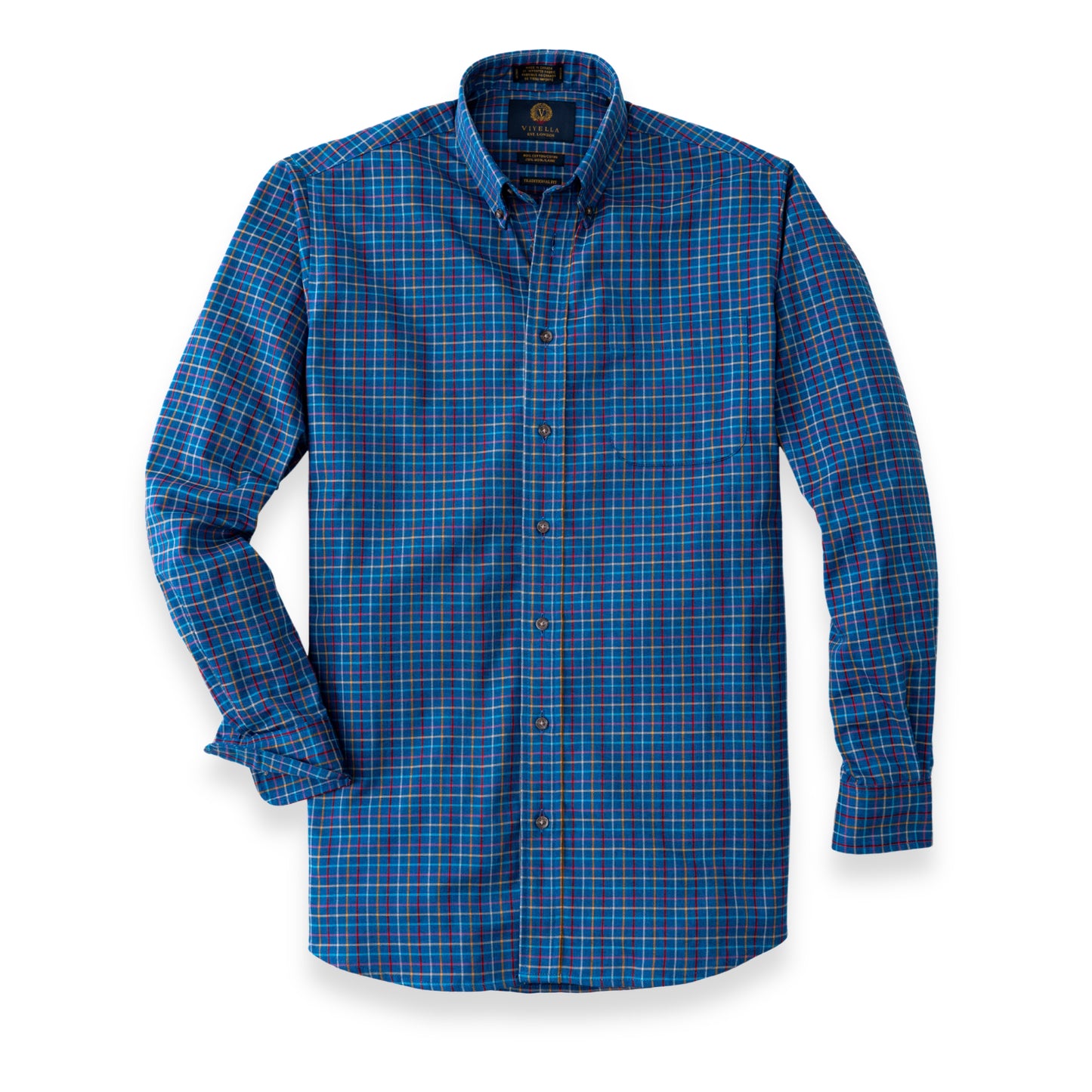 Men's Aqua Blue Tattersall Viyella Shirt