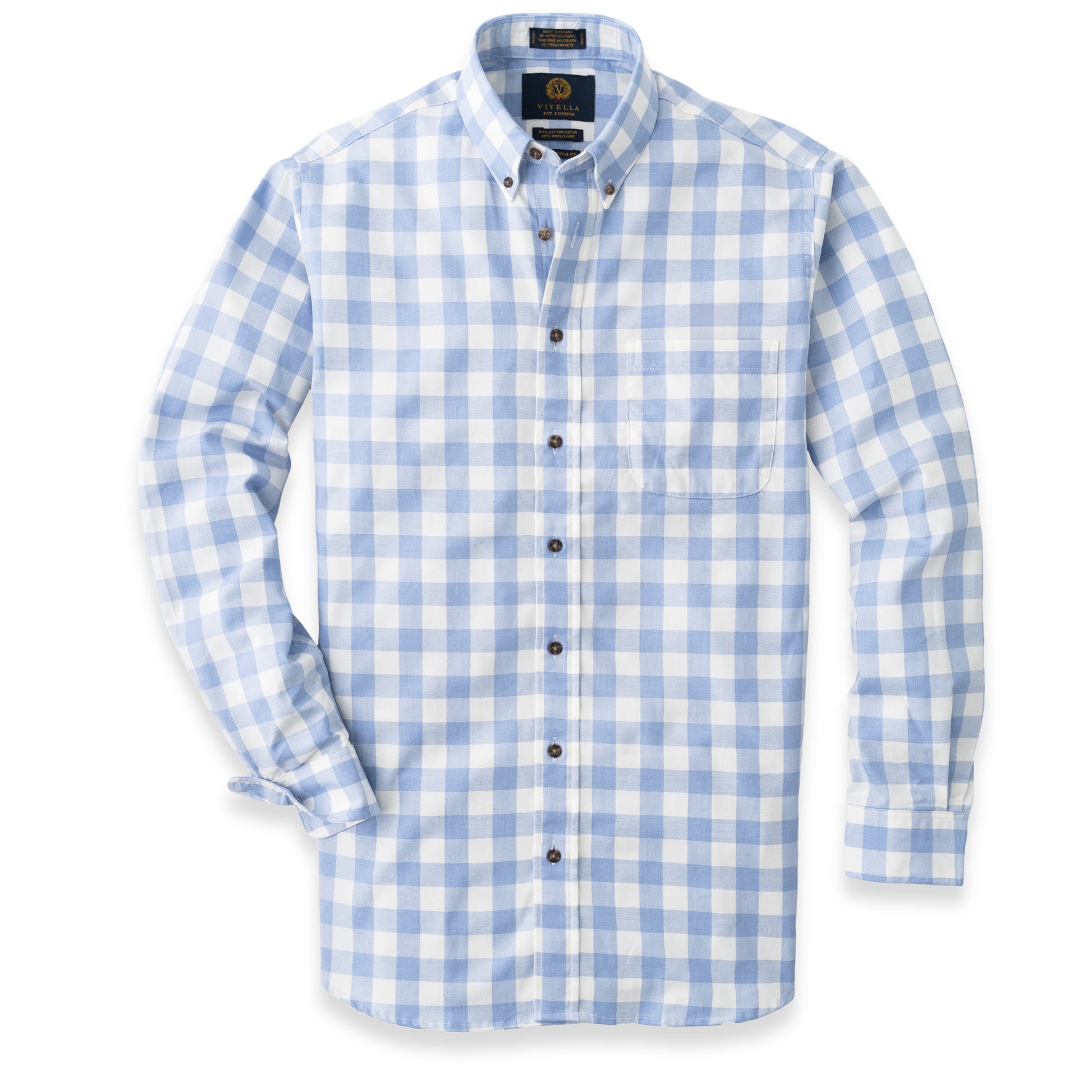 Men's Blue Buffalo Check Viyella Shirt