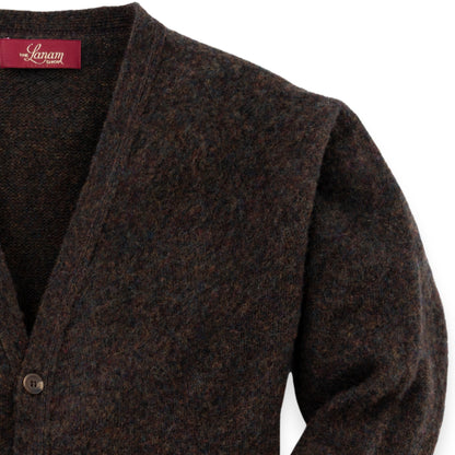 Men's Brushed Shetland Wool Cardigan | Carob Brown