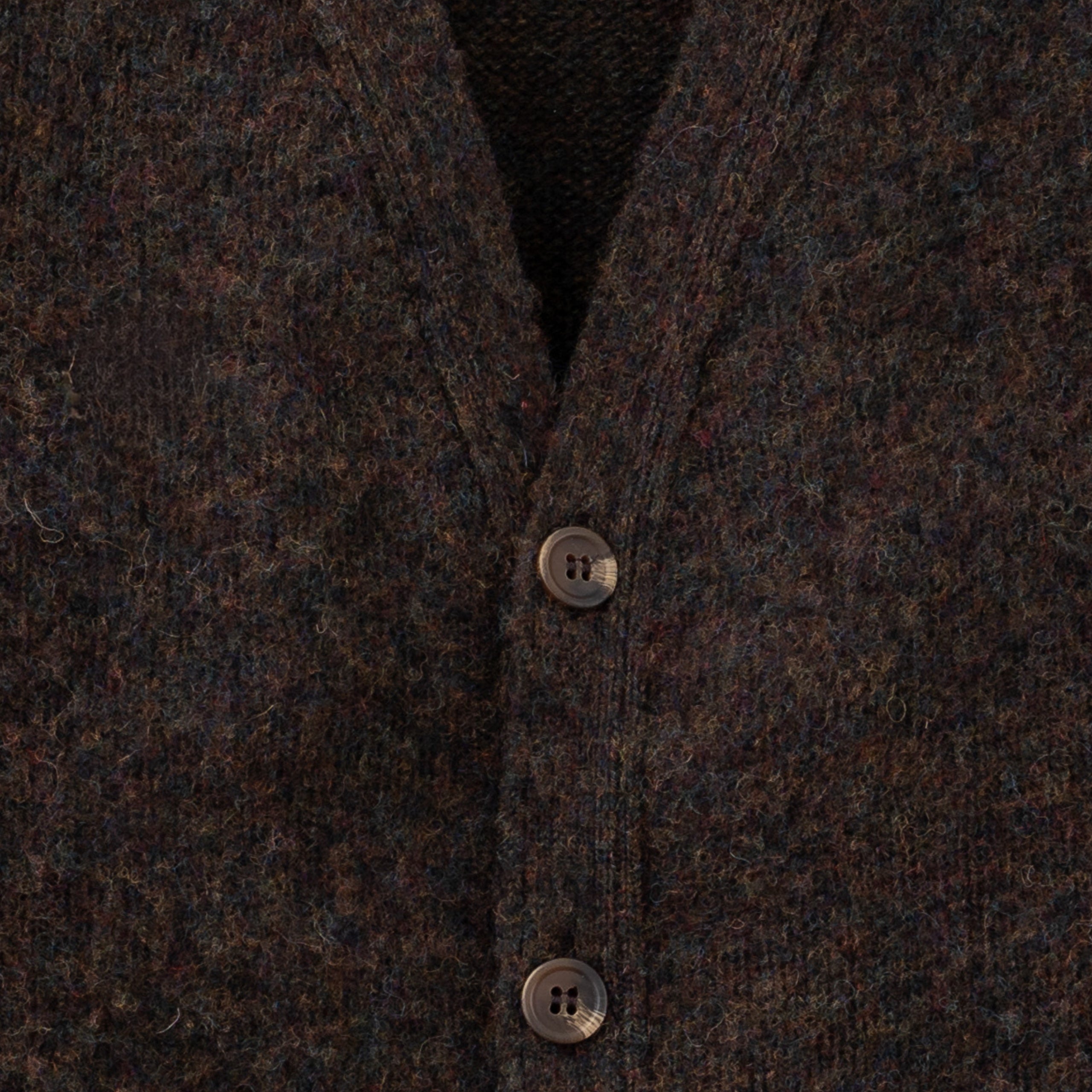 Men's Brushed Shetland Wool Cardigan | Traditional Thistle-Brushed