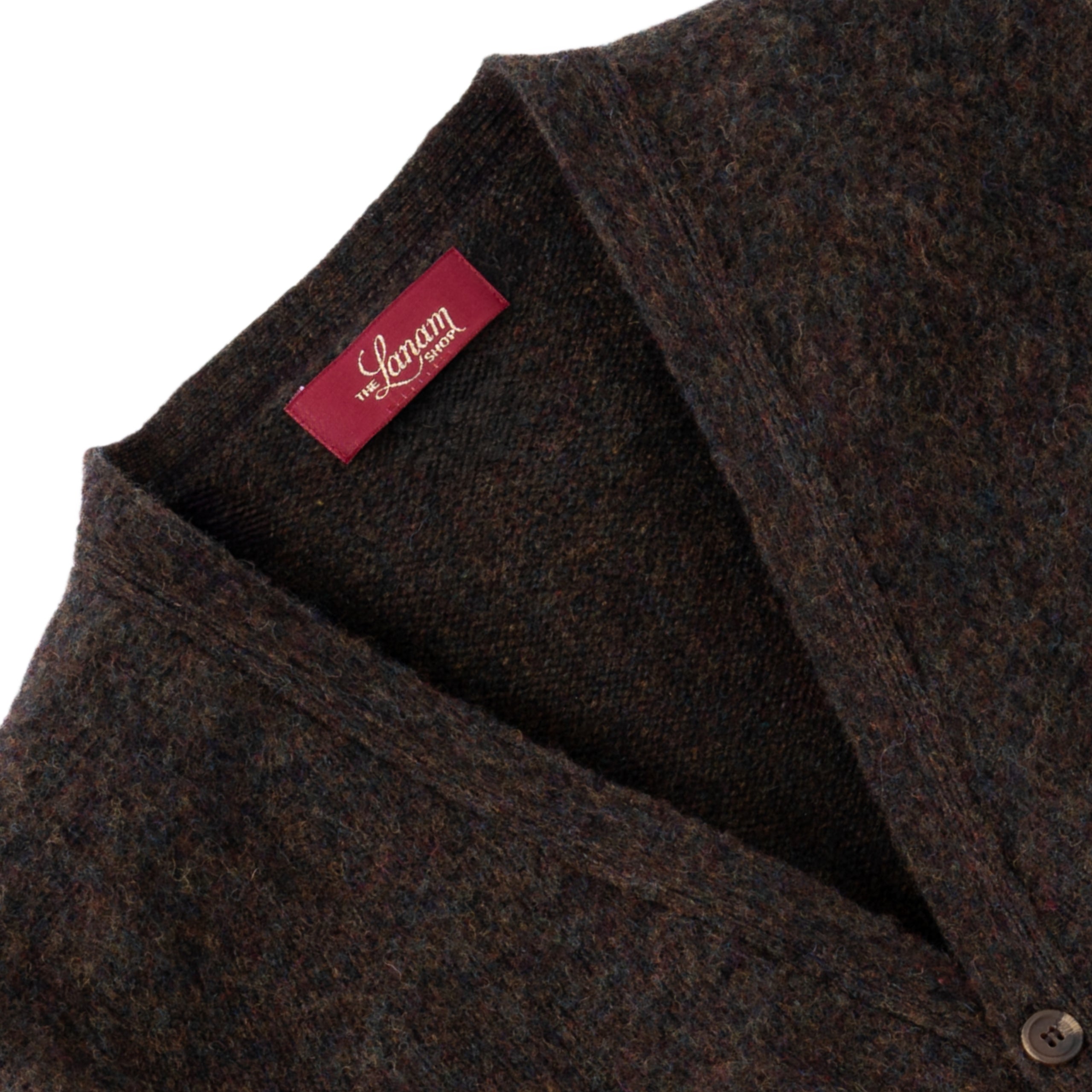 Men's Brushed Shetland Wool Cardigan | Traditional Thistle-Brushed
