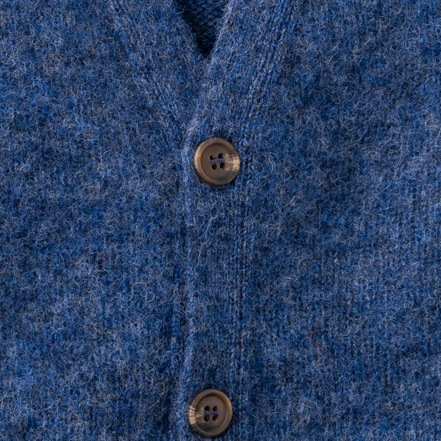 Men's Brushed Shetland Wool Cardigan | Denim Blue