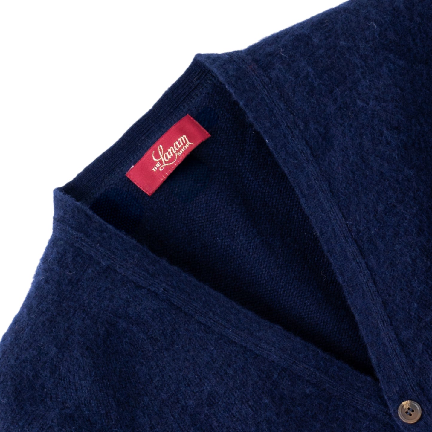 Men's Brushed Shetland Wool Cardigan | Navy Blue