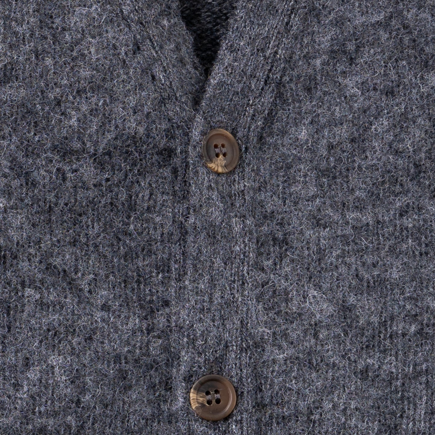 Men's Brushed Shetland Wool Cardigan | Oxford Grey