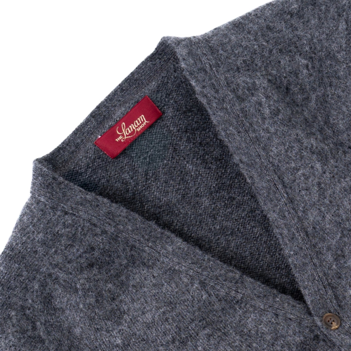 Men's Brushed Shetland Wool Cardigan | Oxford Grey