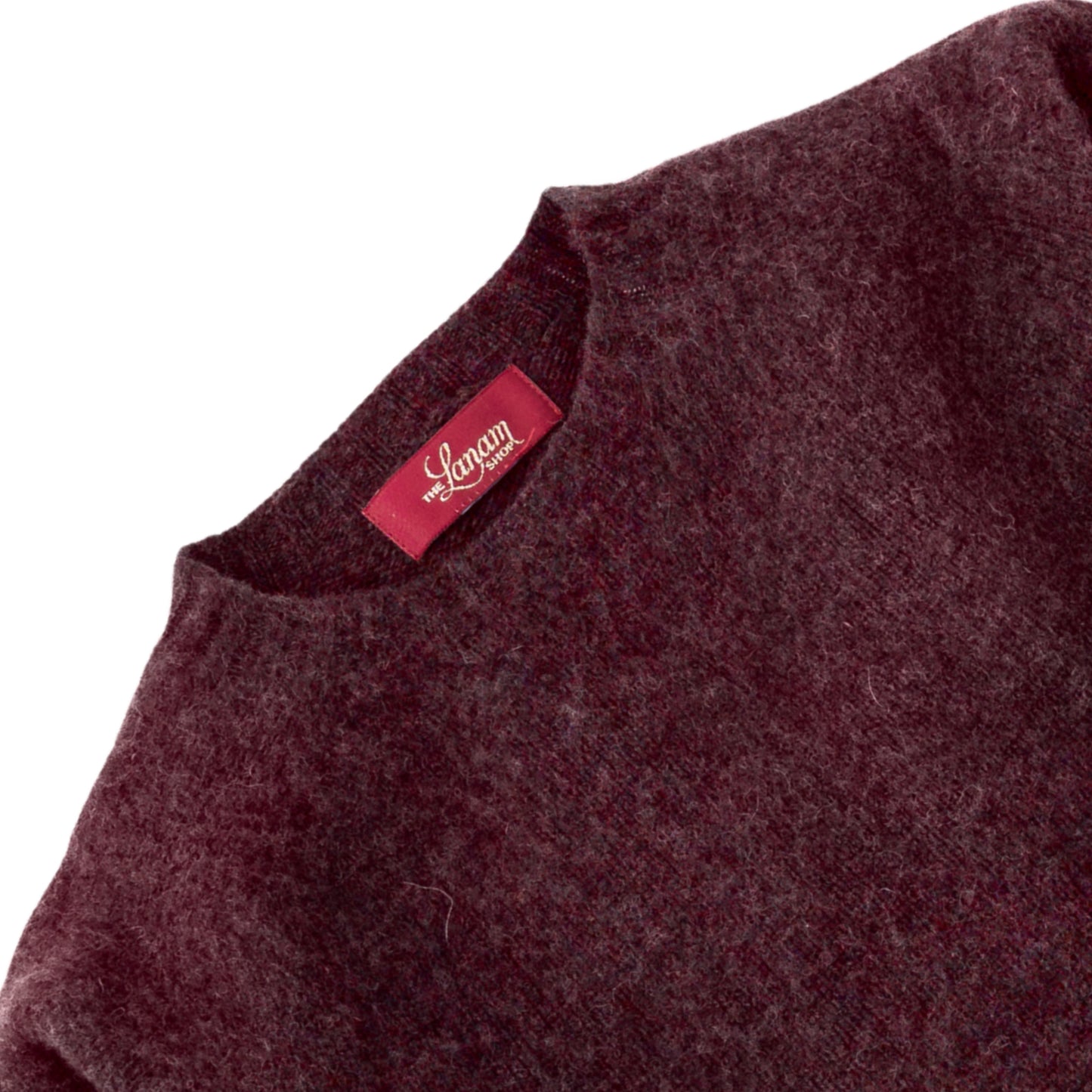 Men's Brushed Shetland Wool Crew Neck Sweater | Beetroot Red