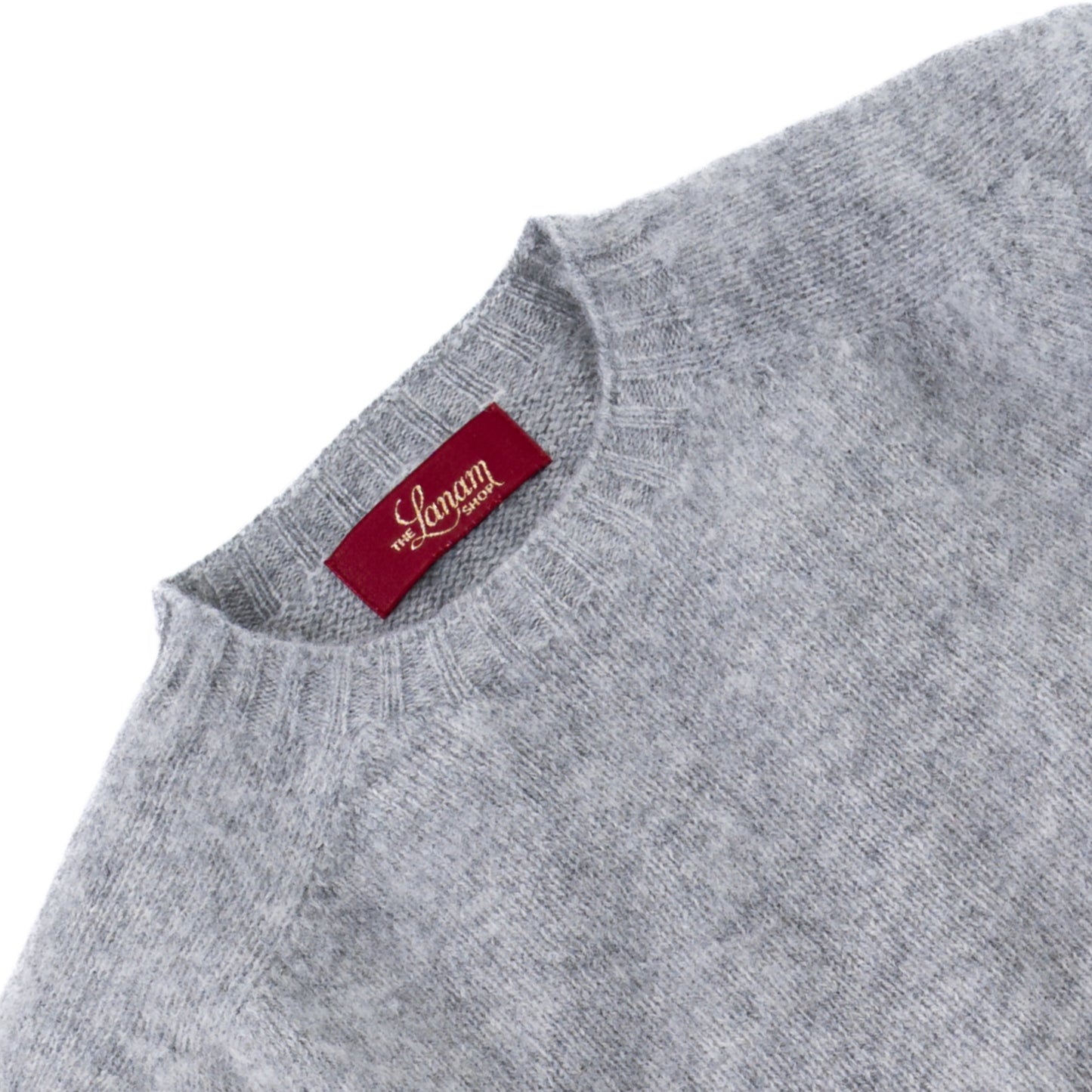 Men's Brushed Shetland Wool Crew Neck Sweater | Blazer Grey