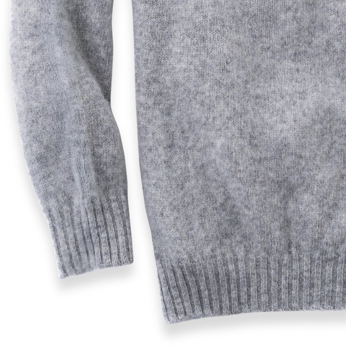 Men's Brushed Shetland Wool Crew Neck Sweater | Blazer Grey