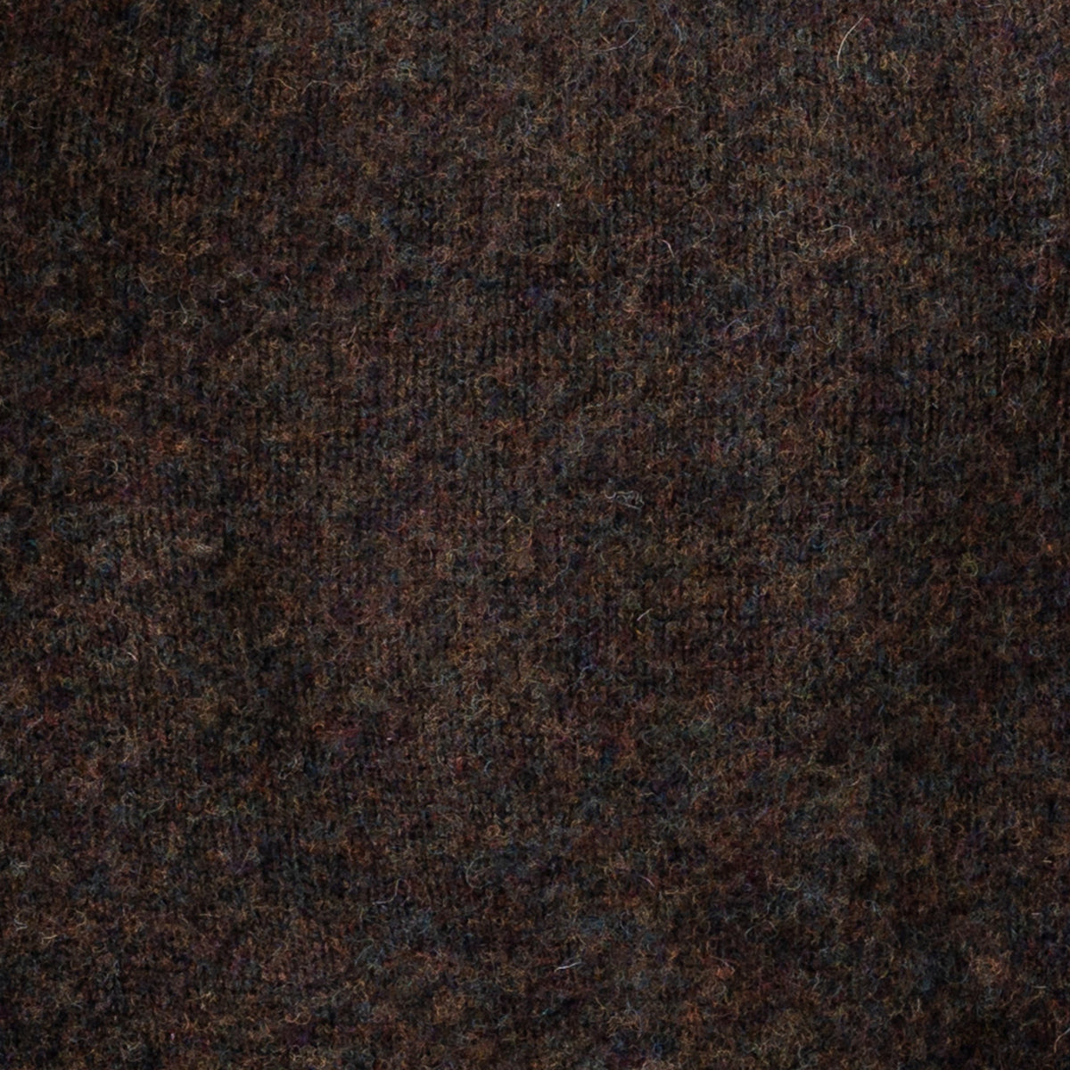 Men's Brushed Shetland Wool Crew Neck Sweater | Carob Brown