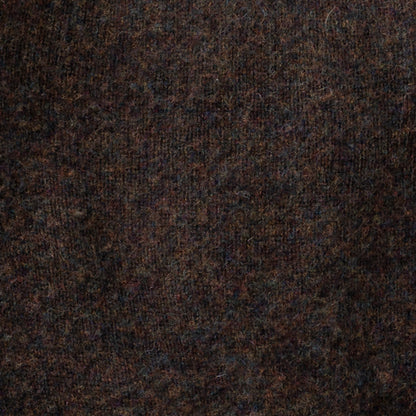 Men's Brushed Shetland Wool Crew Neck Sweater | Carob Brown