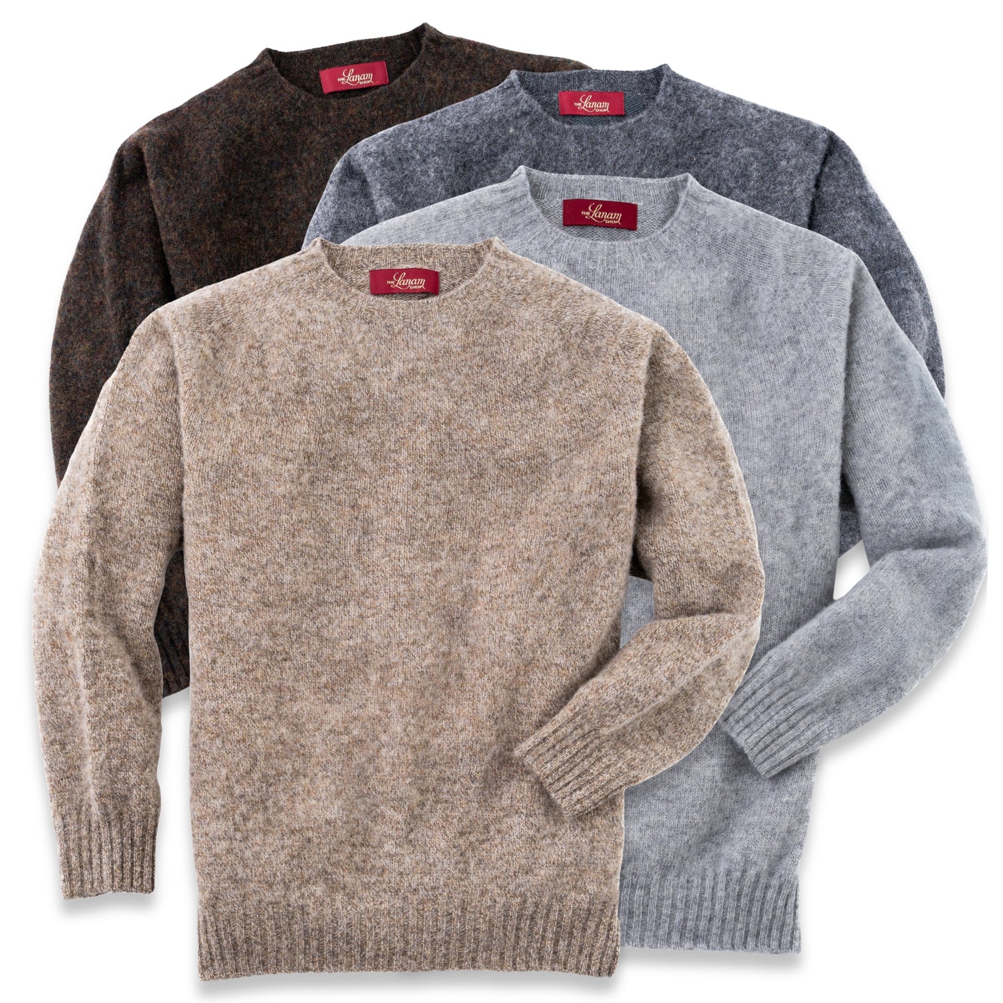 Men's Brushed Shetland Wool Crew Neck Sweater | Made in Scotland