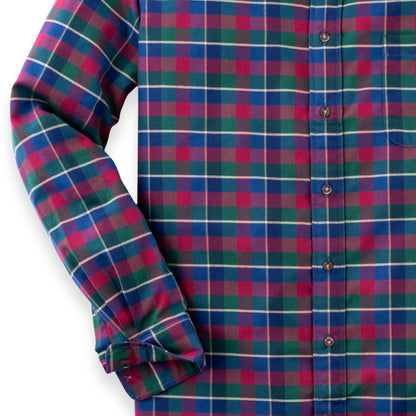 Men's Burgundy Plaid Luxury Blend Viyella Shirt