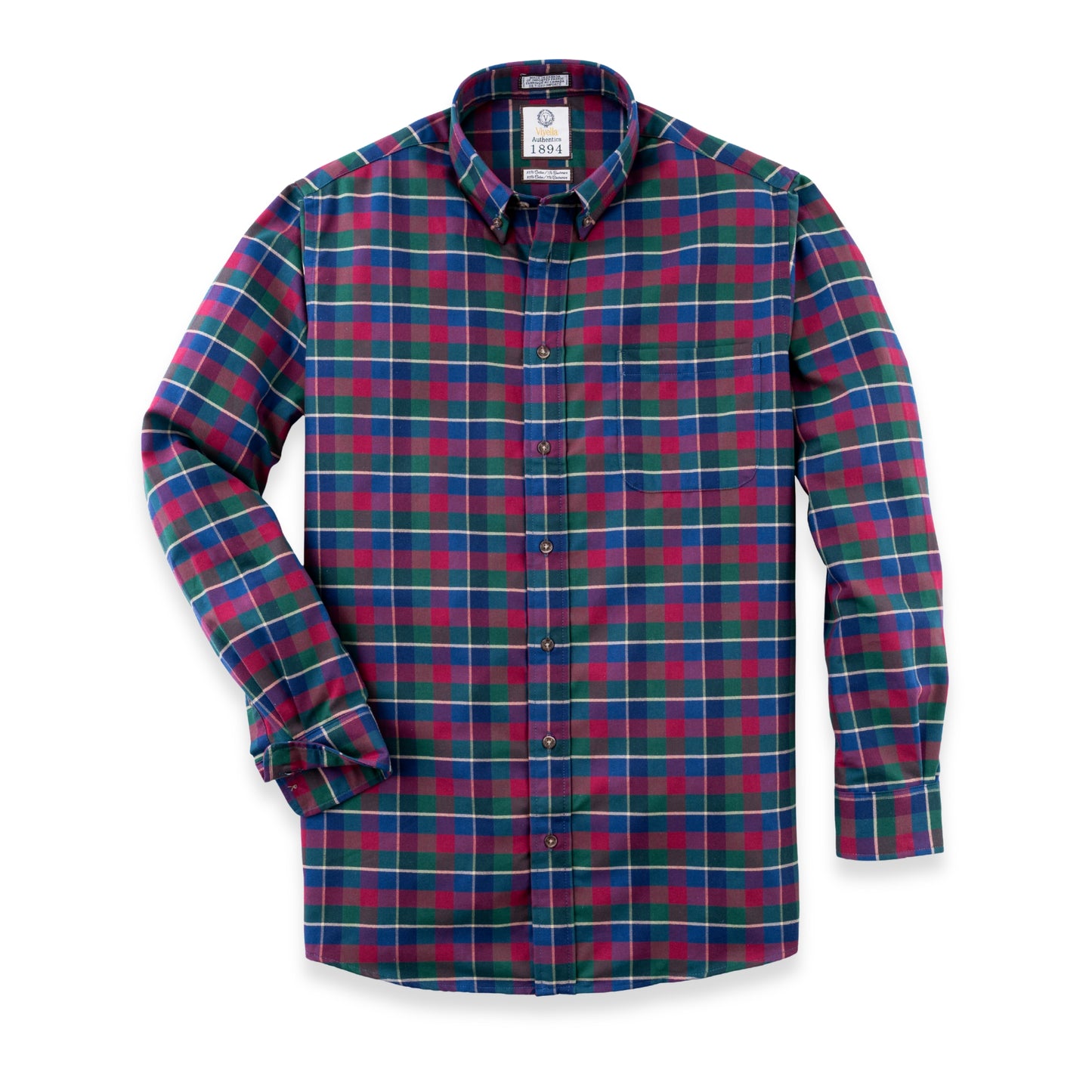 Men's Burgundy Plaid Luxury Blend Viyella Shirt