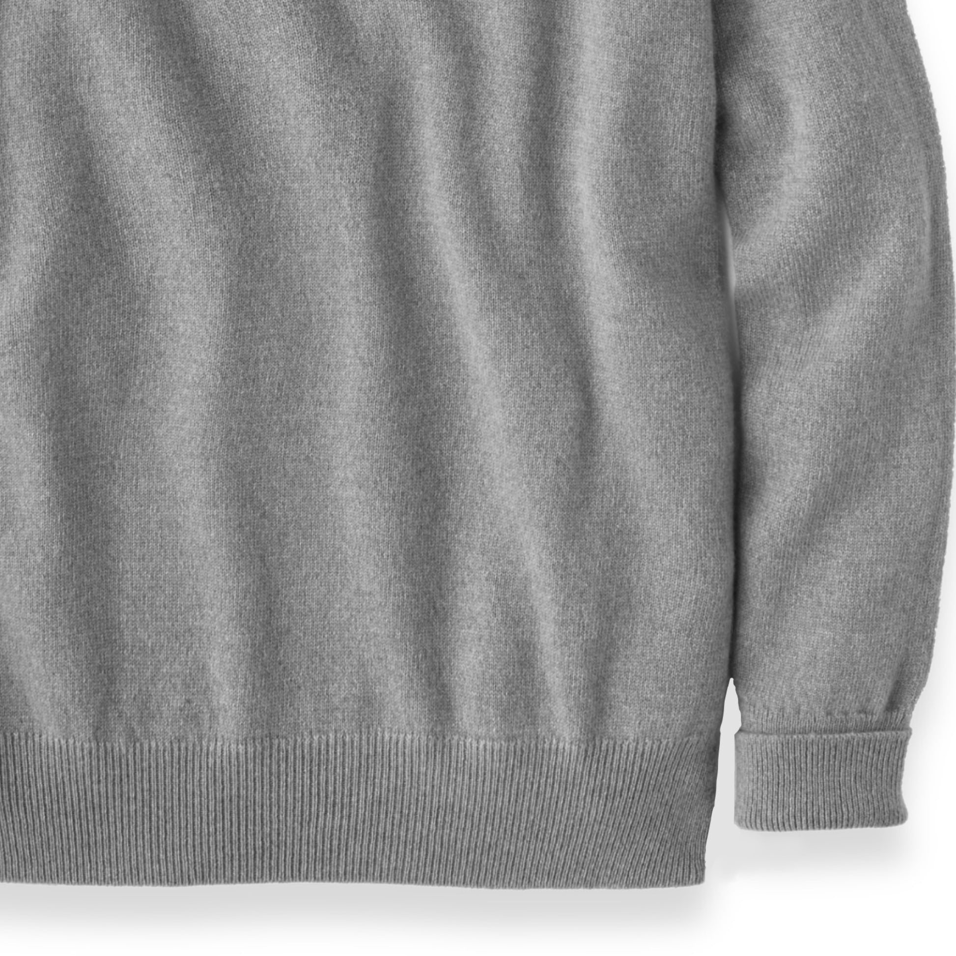 Men's Cashmere Crew Neck Sweater With Saddle Shoulder in Flannel Grey | The Lanam Shop