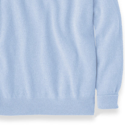 Men's Cashmere Crew Neck Sweater With Saddle Shoulder in Hyacinth | The Lanam Shop