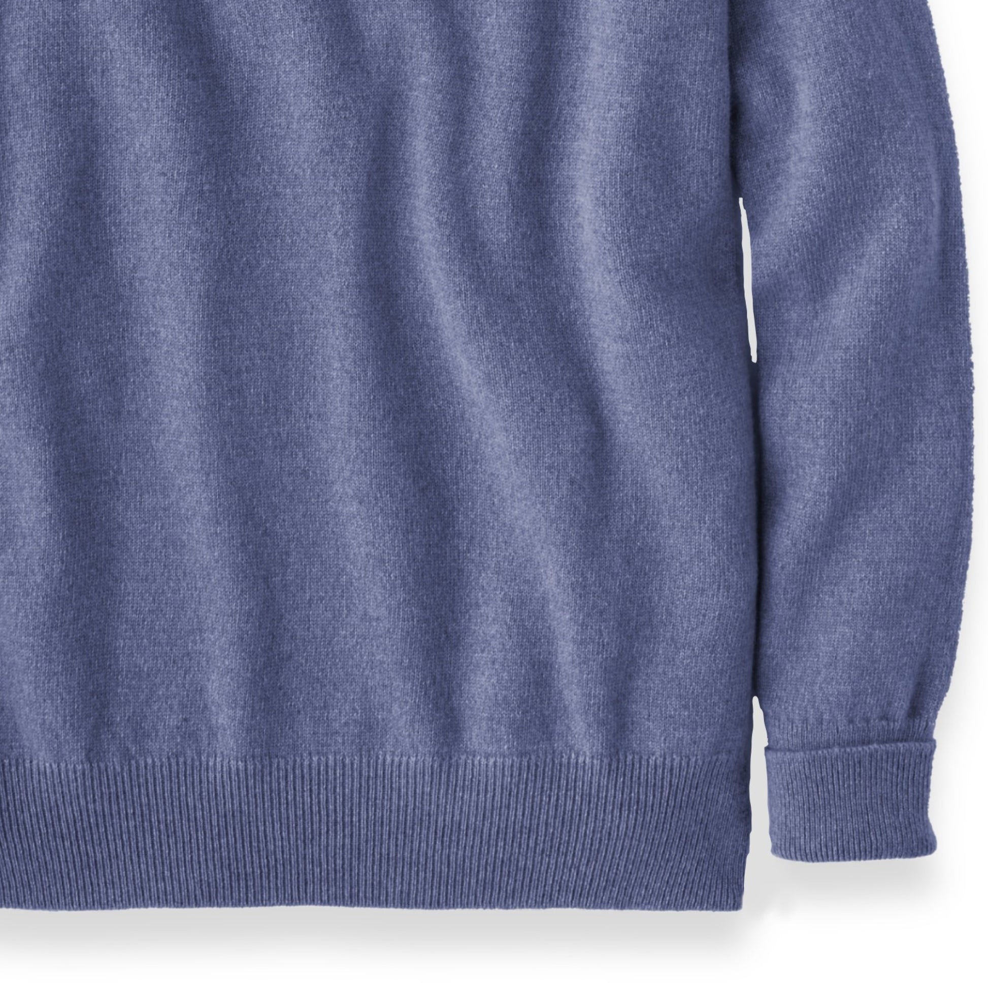 Men's Cashmere Crew Neck Sweater With Saddle Shoulder in Lapis | The Lanam Shop