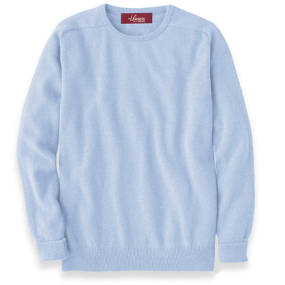 Men's Cashmere Crew Neck Sweater With Saddle Shoulder in Hyacinth | The Lanam Shop