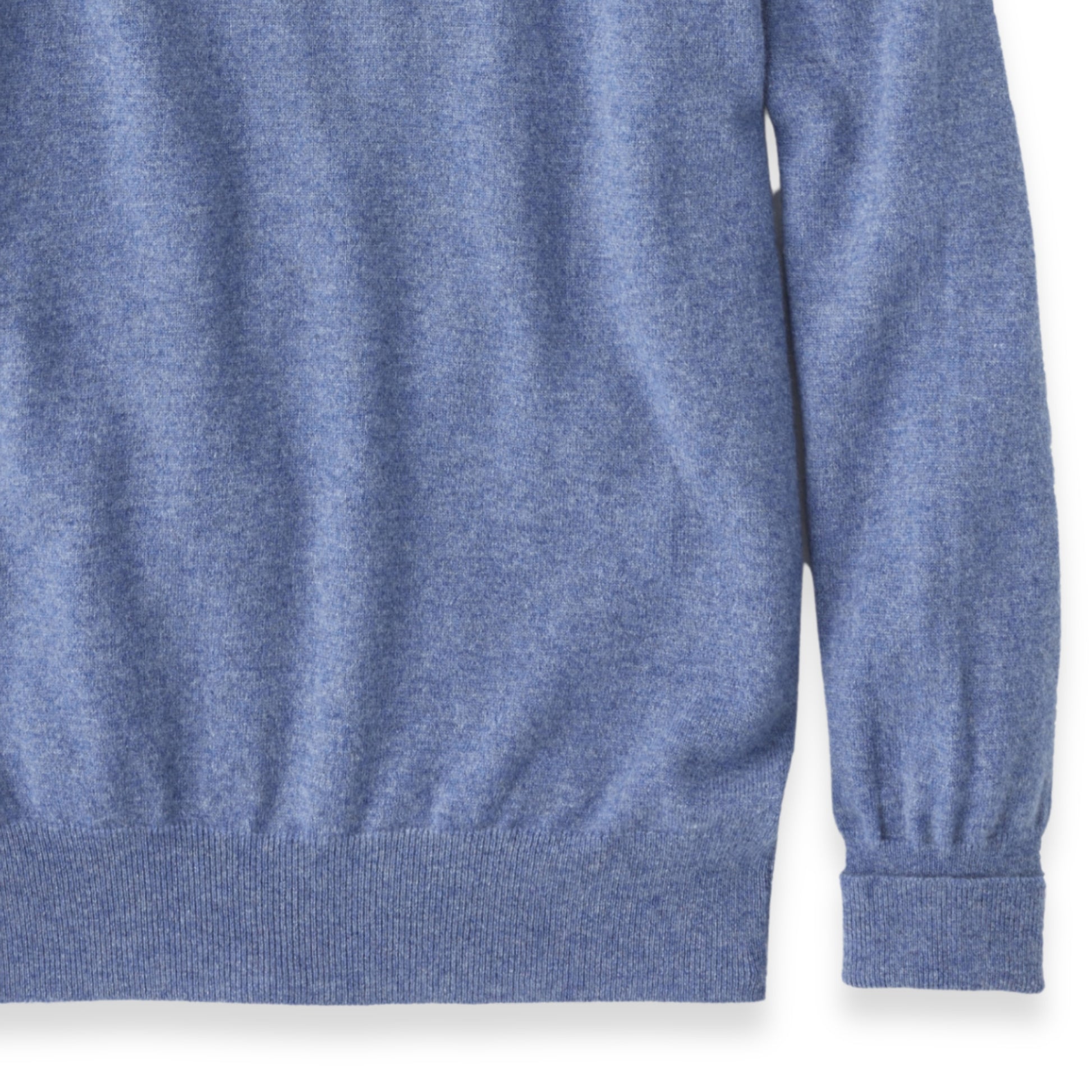Men's Cashmere Crew Neck Sweater With Set-In Sleeve in Lapis | The Lanam Shop