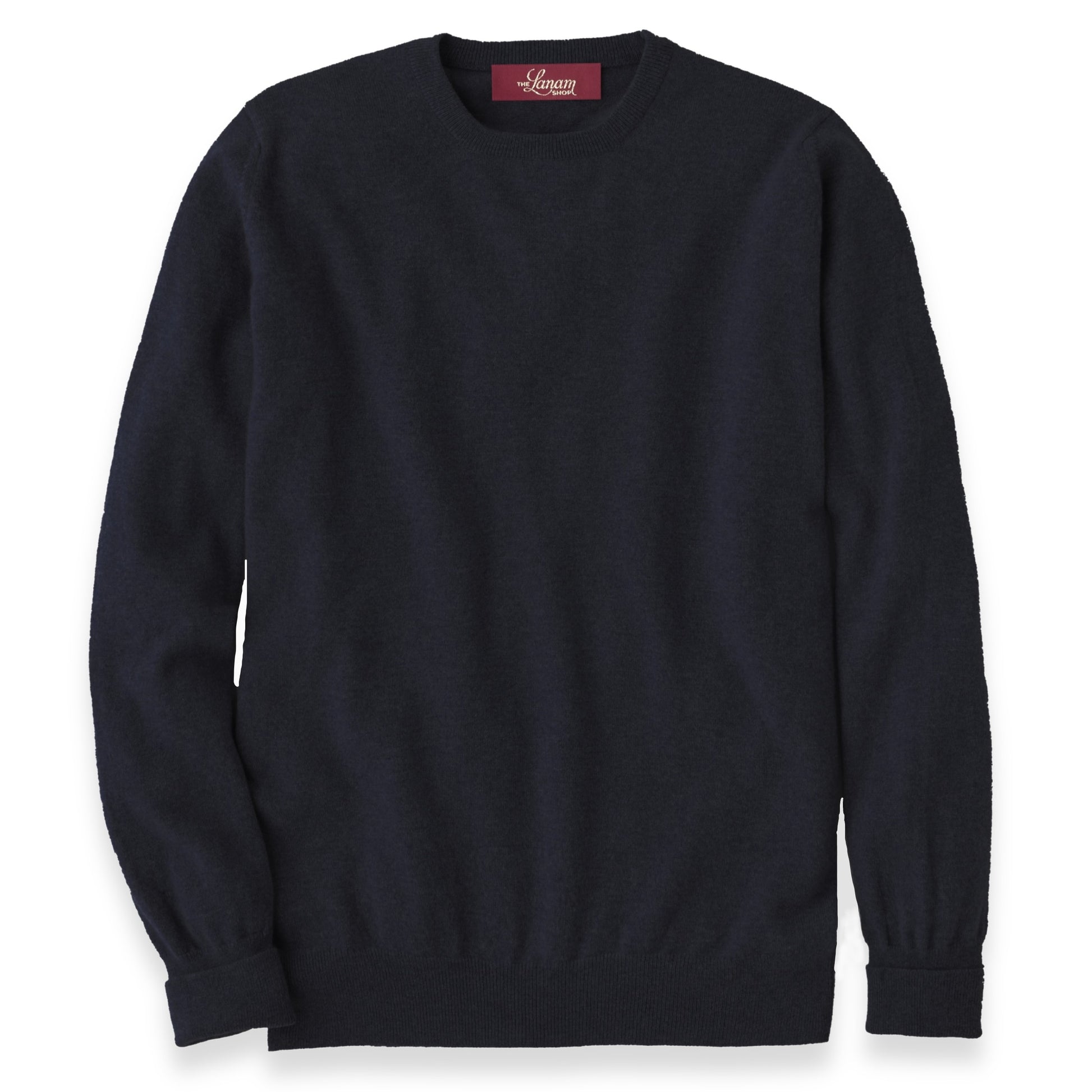 Men's Cashmere Crew Neck Sweater With Set-In Sleeve in Navy | The Lanam Shop