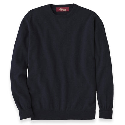 Men's Cashmere Crew Neck Sweater With Set-In Sleeve in Navy | The Lanam Shop