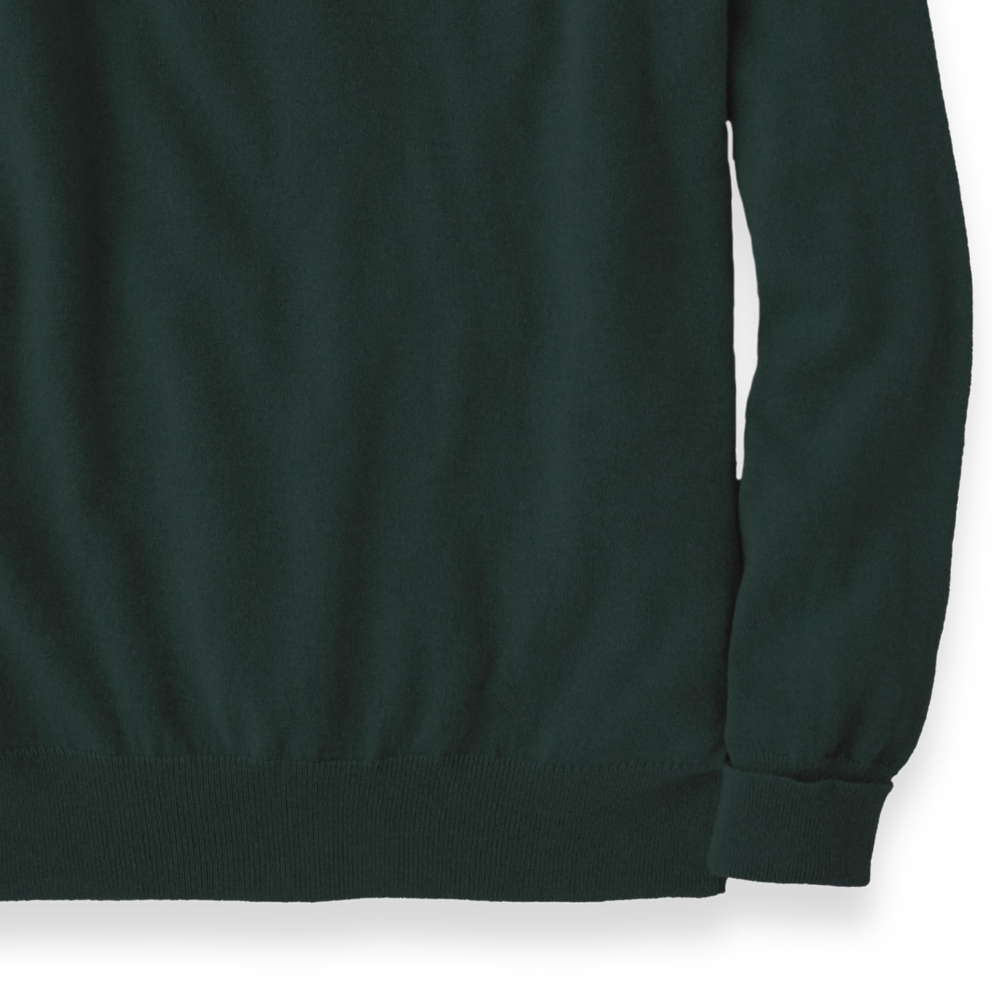 Men's Cashmere V-Neck Sweater With Set-In Sleeve in Bottle Green | The Lanam Shop