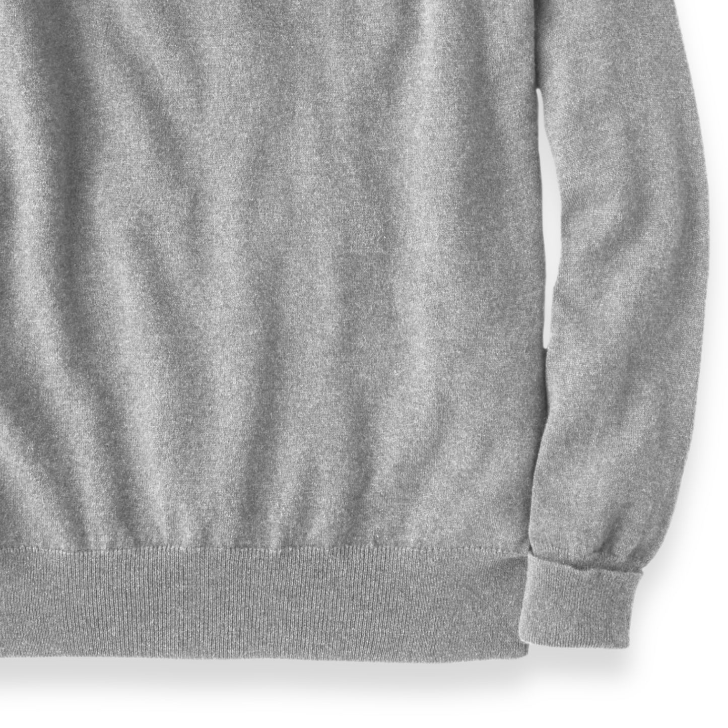 Men's Cashmere V-Neck Sweater With Set-In Sleeve in Flannel Grey | The Lanam Shop