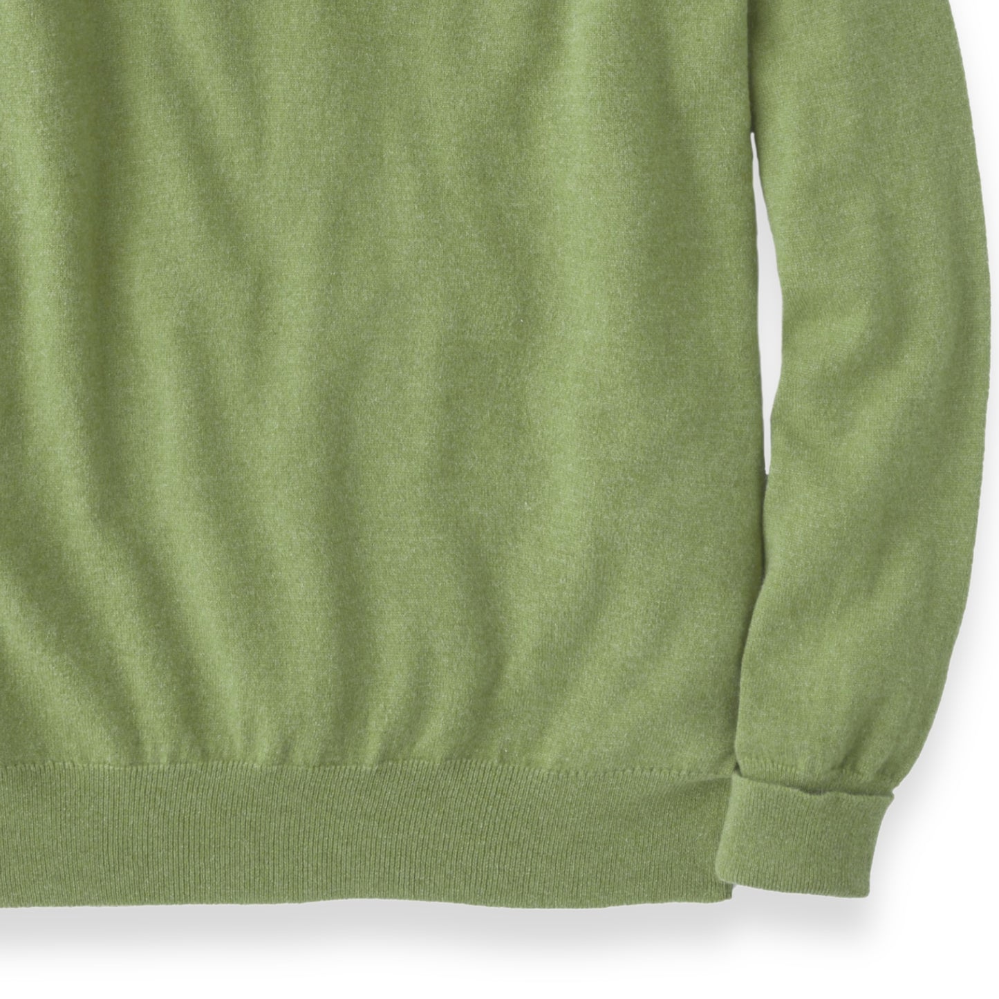 Men's Cashmere V-Neck Sweater With Set-In Sleeve in Foliage Green | The Lanam Shop