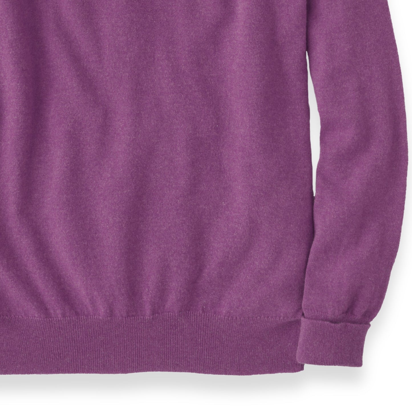 Men's Cashmere V-Neck Sweater With Set-In Sleeve in Loganberry | The Lanam Shop