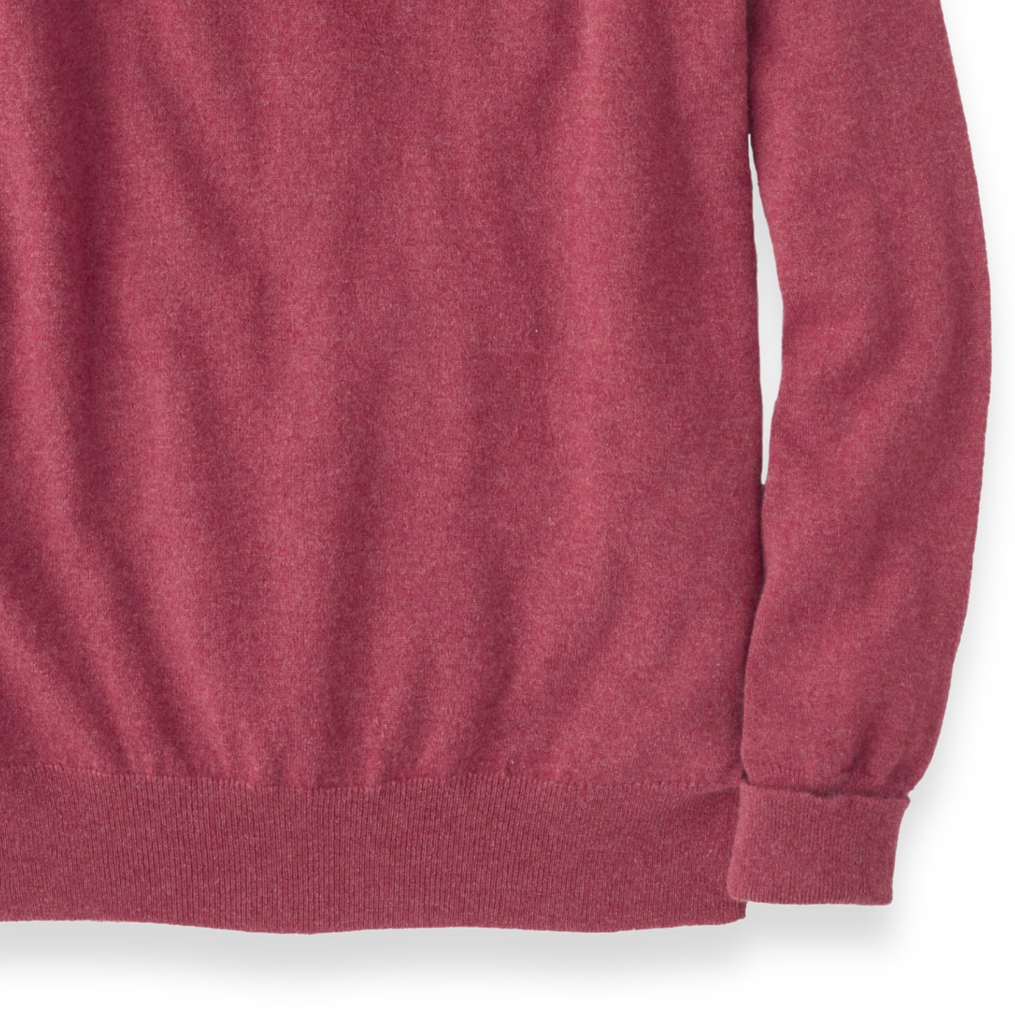Men's Cashmere V-Neck Sweater With Set-In Sleeve in Poppy Melange | The Lanam Shop