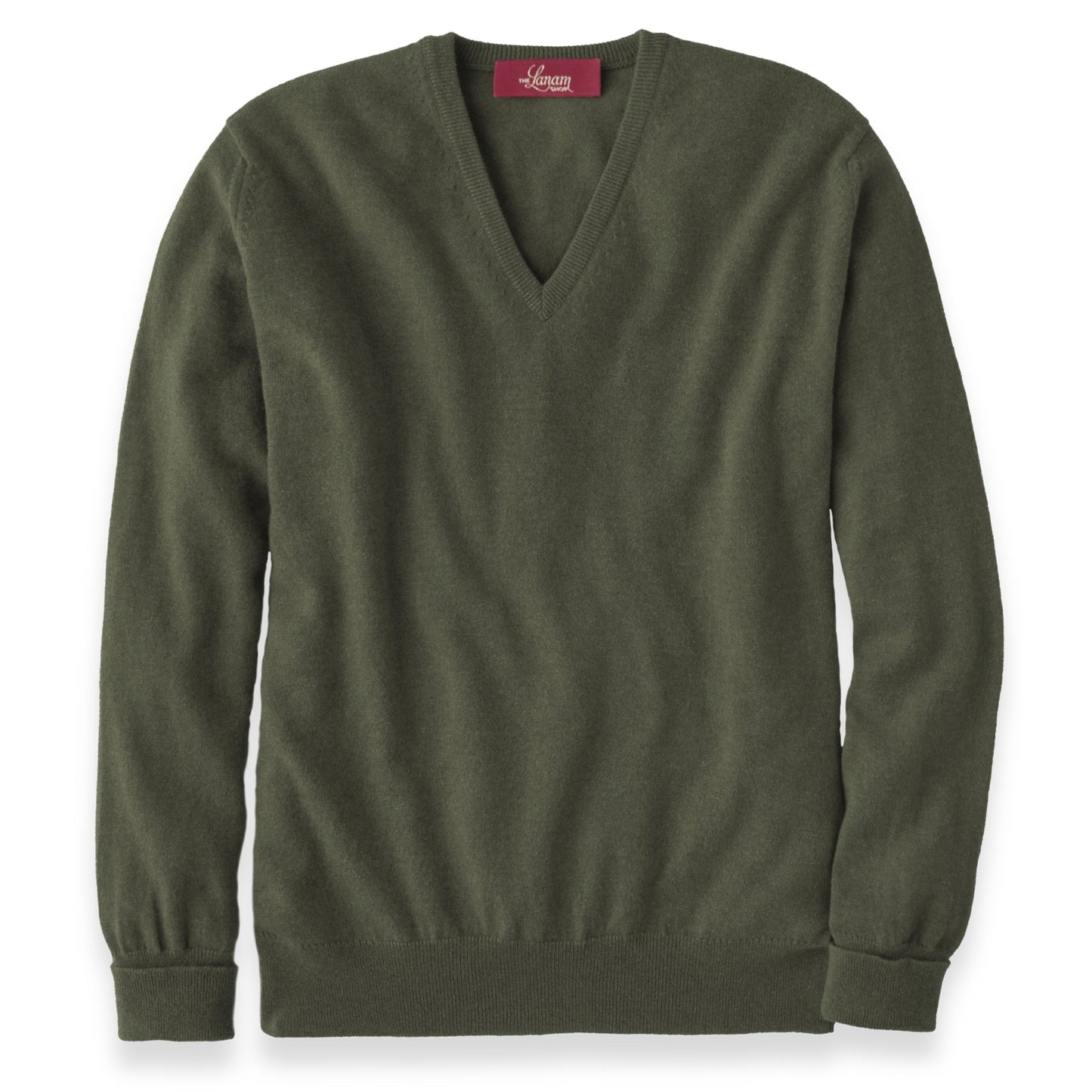 Men's Cashmere V-Neck Sweater With Set-In Sleeve in Serpentine | The Lanam Shop
