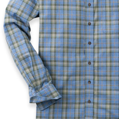 Men's Chambray Blue Plaid Viyella Shirt