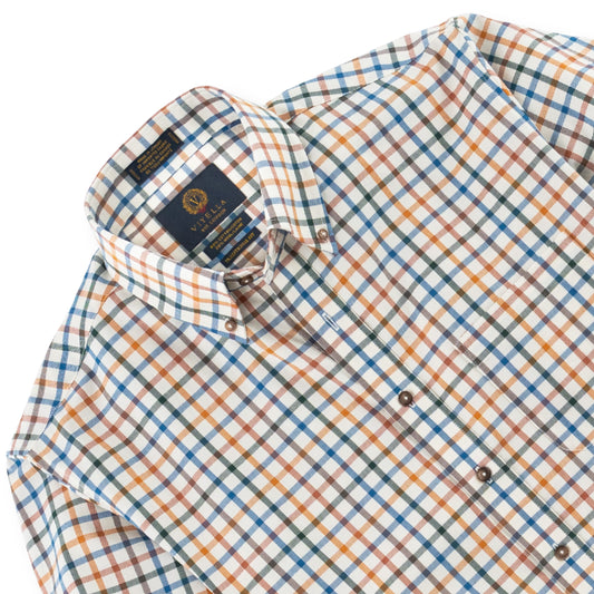 Men's Cream Large Tattersall Viyella Shirt