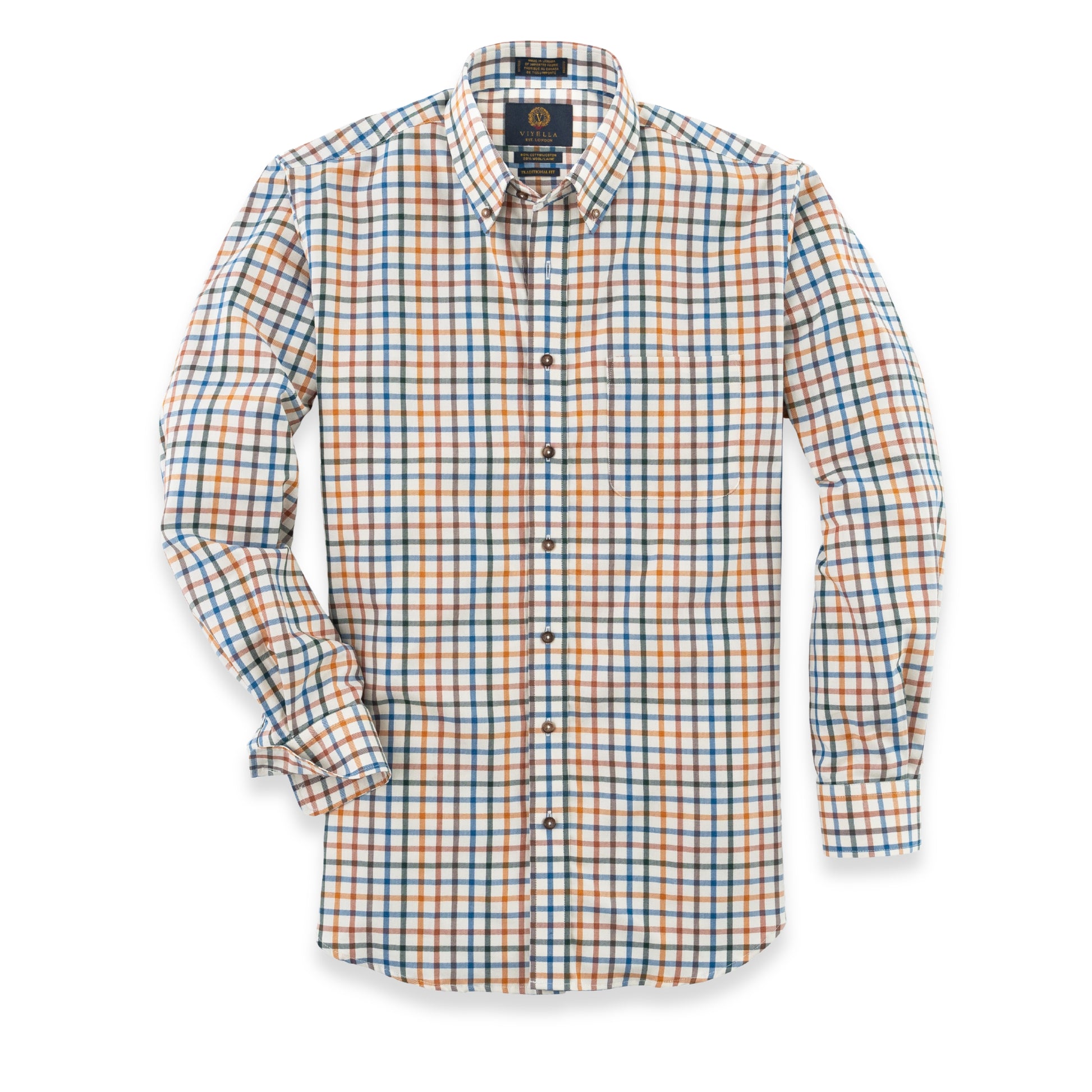 Men's Cream Large Tattersall Viyella Shirt