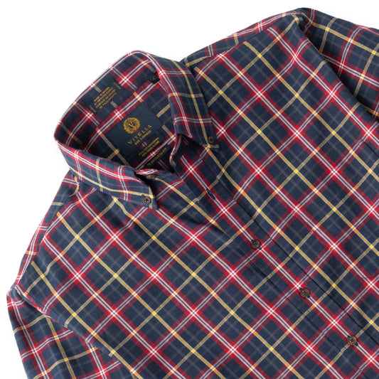Men's Dark Blue Plaid Viyella Shirt